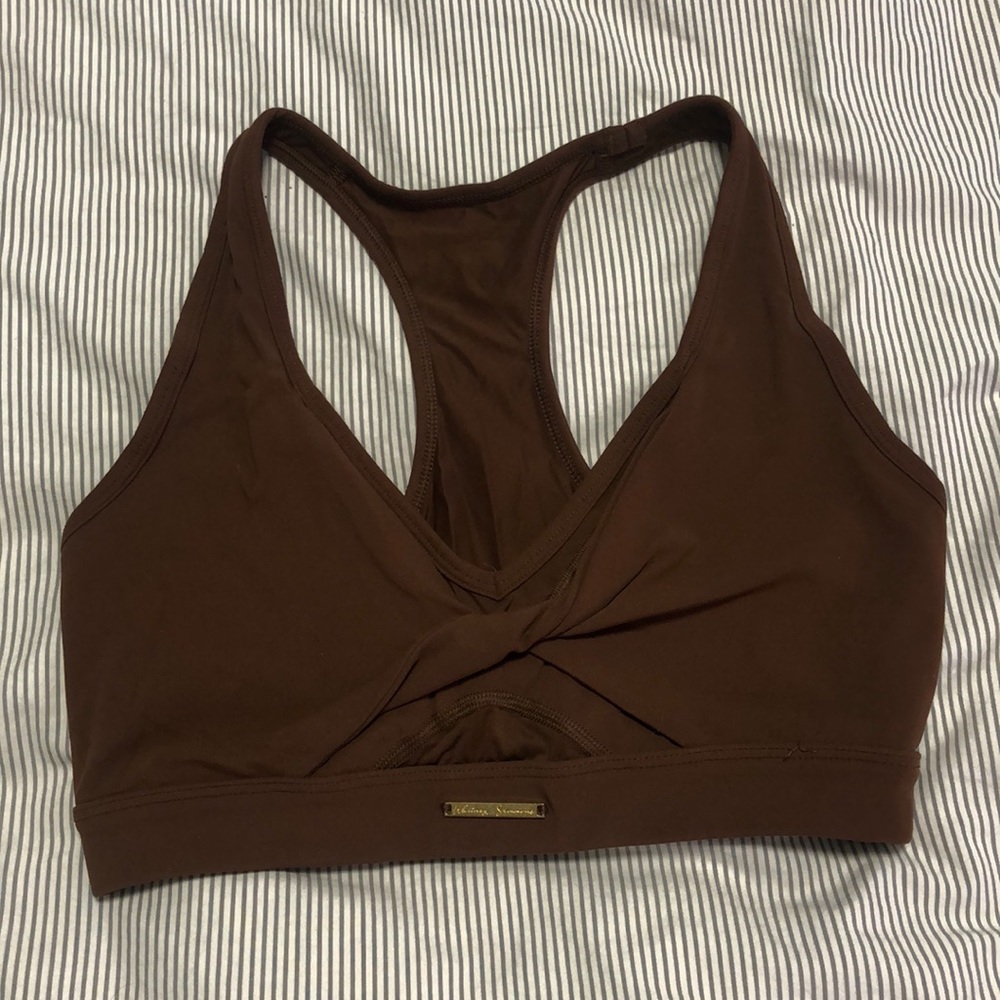 Gymshark x Whitney Simmons Sports Bra in Dandelion Brown